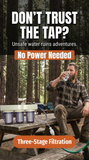 Purinade Compact portable water filter — no power needed, three-stage filtration